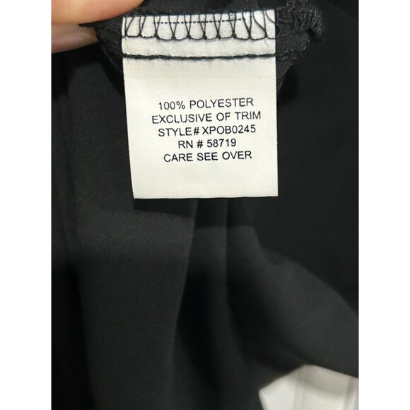 My Collection Medium Black Sheer Long Sleeve Embellished Button-Up Blouse - Picture 6 of 9